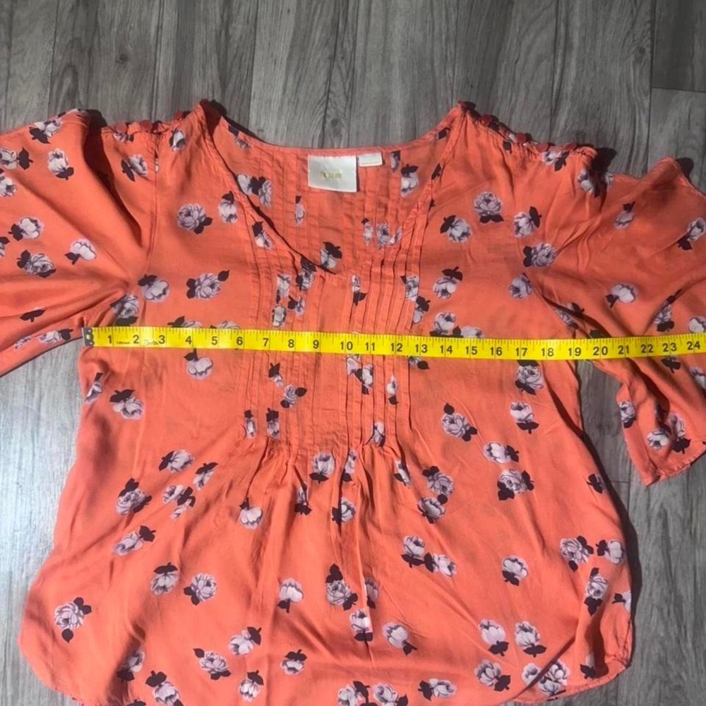 Maeve Maya Floral Flutter Sleeve. Anthropologie. size 4 - Picture 5 of 8